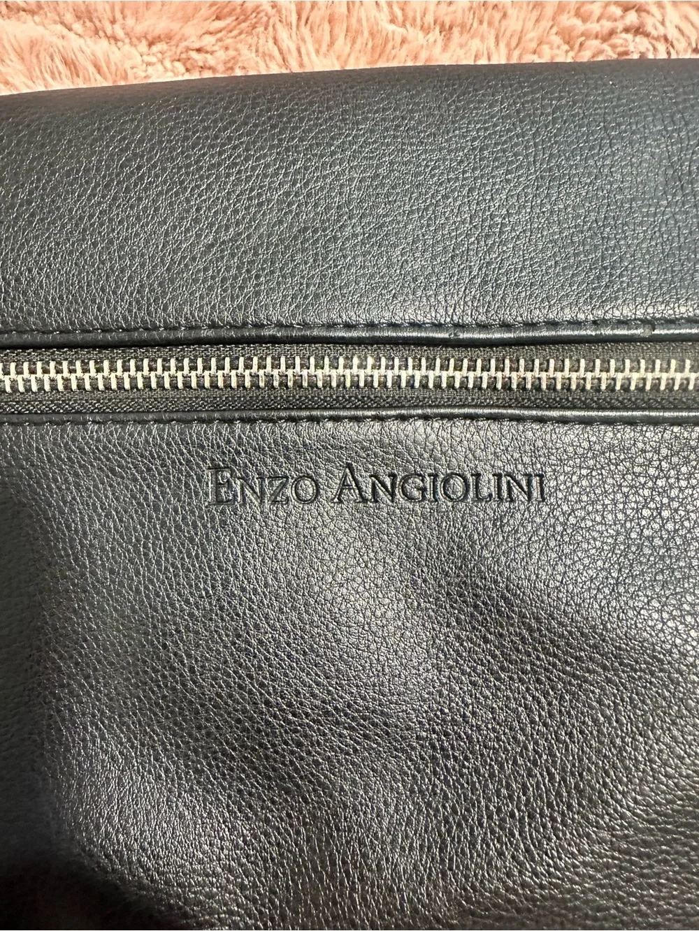 Enzo Angiolini Black Faux Leather Studded Fold-Over Clutch